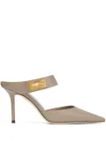 Jimmy Choo Nell 85mm pointed-toe mules - Neutrals