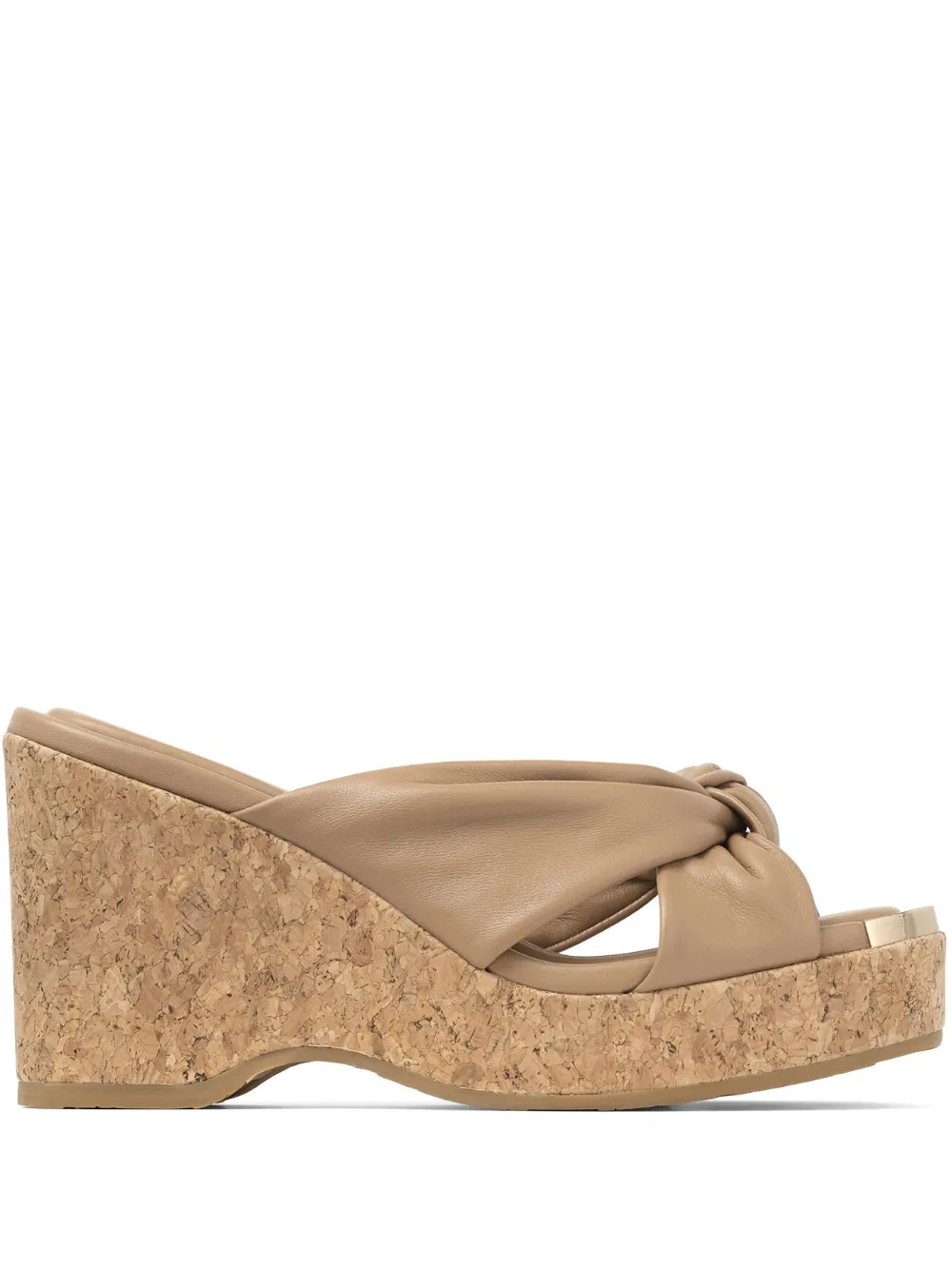 Jimmy Choo Avenue Wedge 110mm Mules In Biscuit