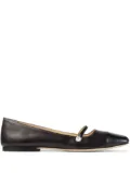 Jimmy Choo Elisa leather ballerina shoes - Black