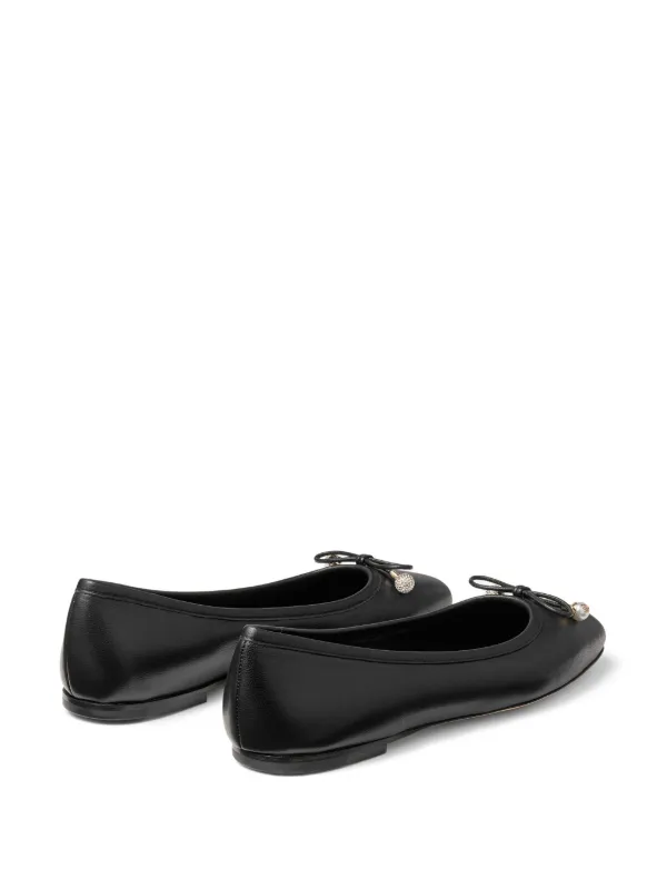 □新品級□ JIMMY CHOO フラットシューズ スエード 黒 1863T