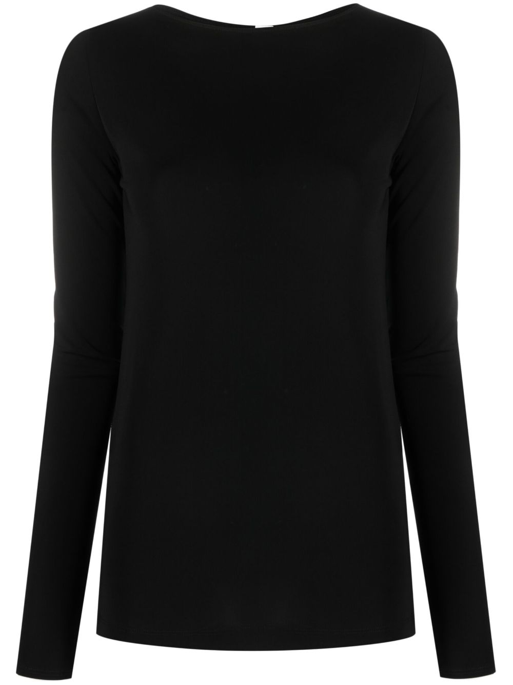 Shop Totême Long-sleeve Boat-neck Top In Black