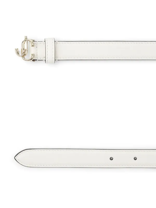 Jimmy Choo Helina logo-buckle Belt | White | FARFETCH