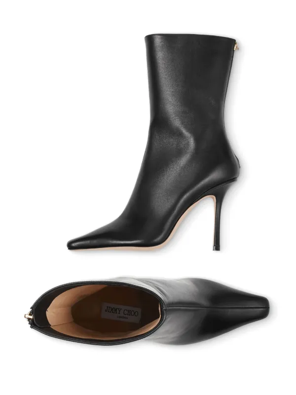 Jimmy Choo Agathe 100mm pointed-toe Boots | Black | FARFETCH