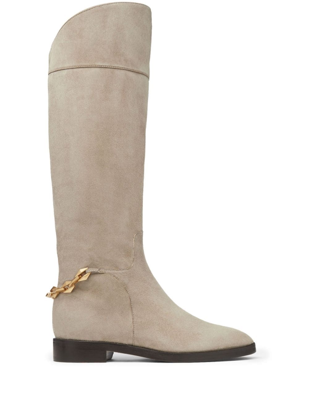 Shop Jimmy Choo Nell Chain-detailing Suede Boots In Neutrals