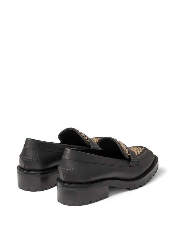 Jimmy Choo Deanna スタッズトリム ローファー | ブラック Jimmy Choo Deanna スタッズトリム ローファー | ブラック