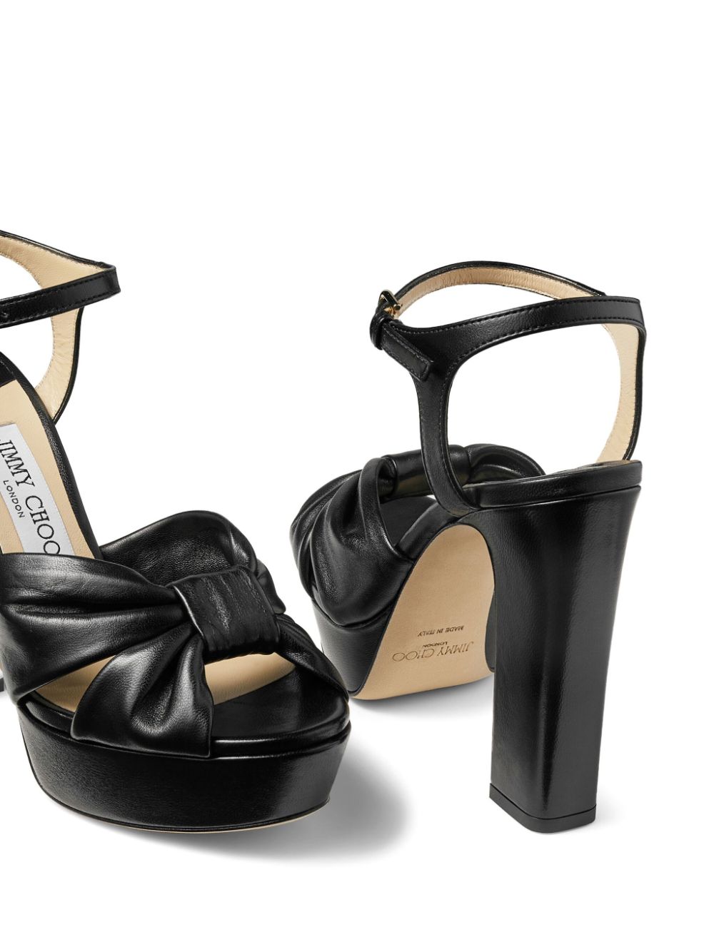 Shop Jimmy Choo Heloise 120mm Leather Sandals In Schwarz