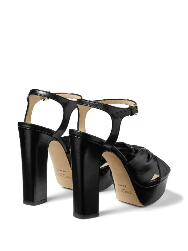 Jimmy Choo Heloise 120 Leather Sandals | Black | FARFETCH