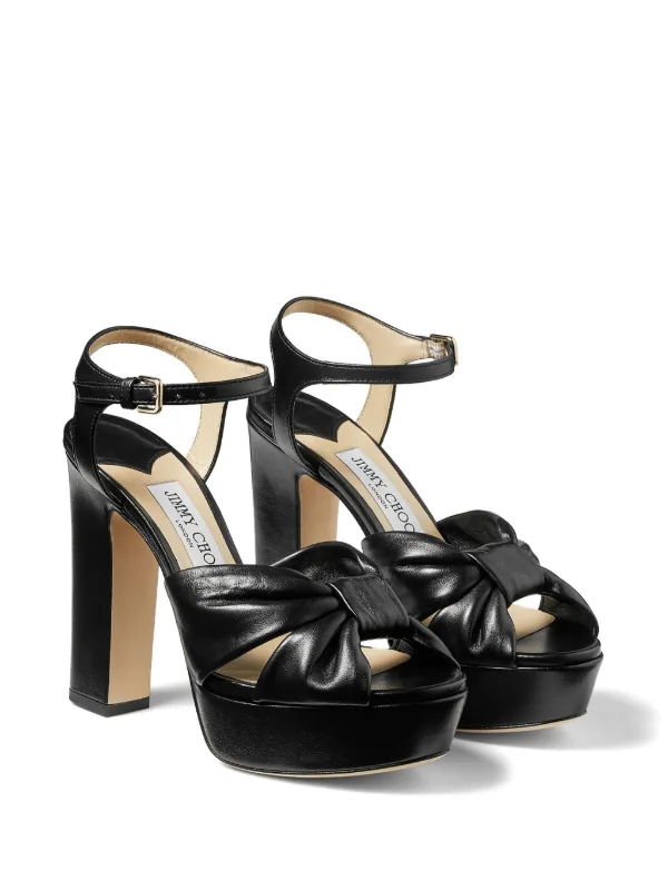 【完売必至】Jimmy Choo Heloise 120 レザーサンダル Jimmy Choo Heloise 120mm レザーサンダル | ブラック | FARFETCH JP