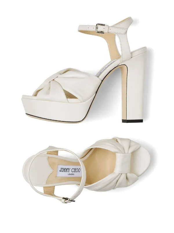 Jimmy Choo Heloise 120mm Leather Sandals | White | FARFETCH