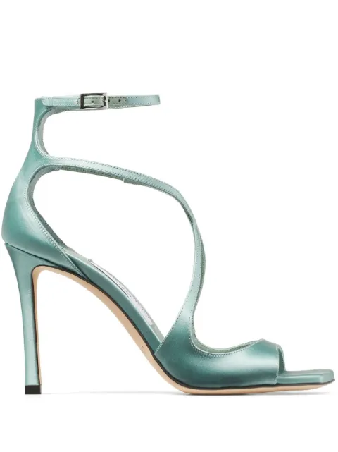 Jimmy Choo Azia 95mm metallic-effect sandals