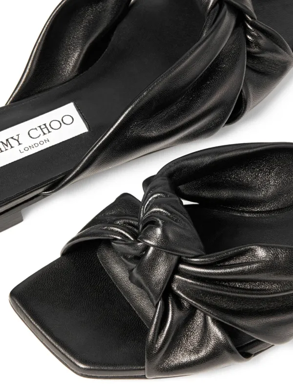 Jimmy Choo Avenue Leather Sandals | Black | FARFETCH