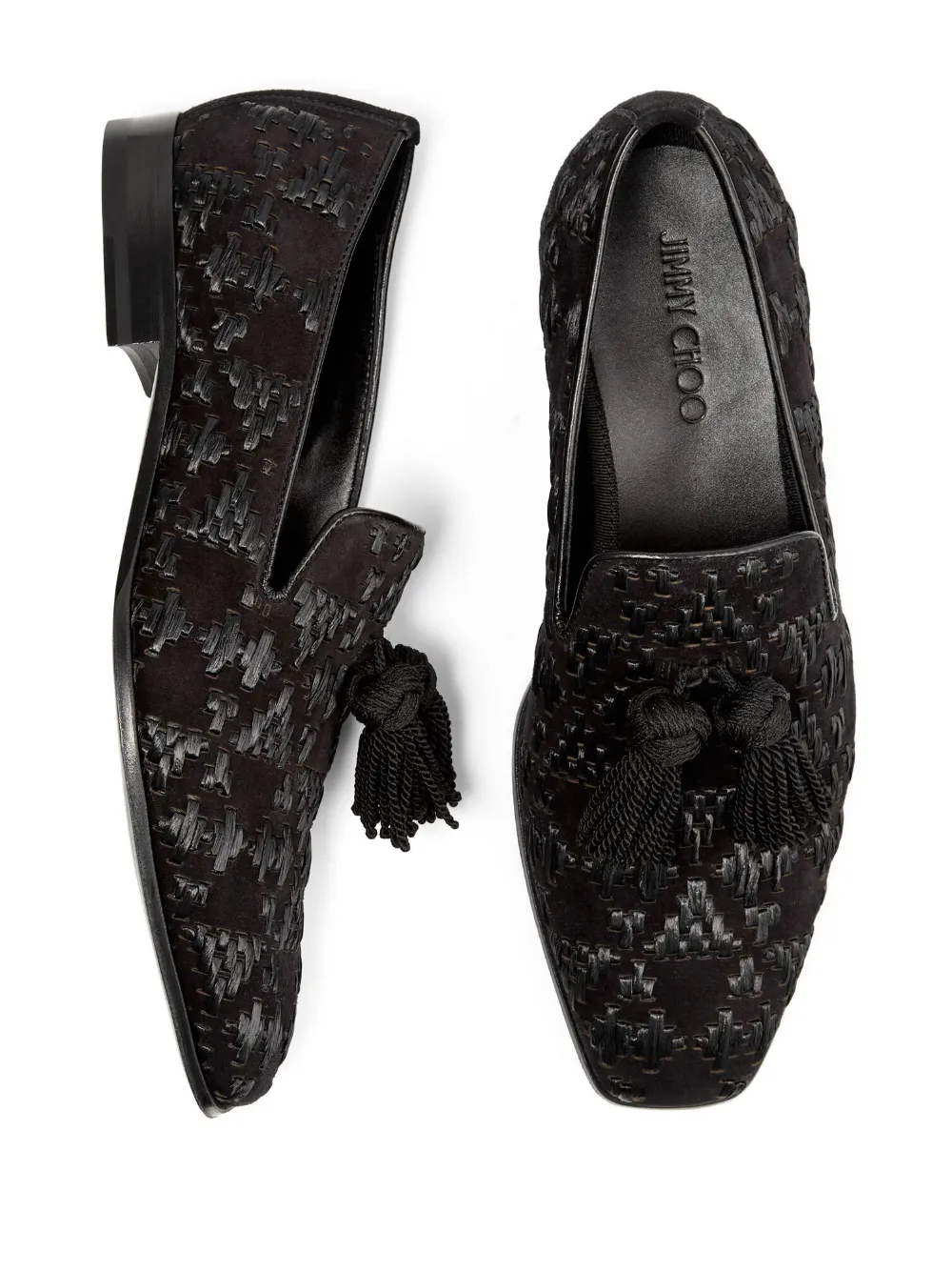 Jimmy Choo Foxley Tassel-detail Slippers In Schwarz