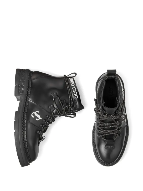 Jimmy Choo Marlow Monogram Hiking Boots | Black | FARFETCH