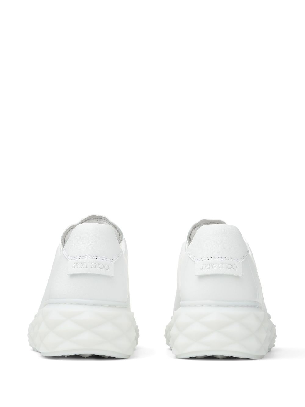 Shop Jimmy Choo Diamond Light Maxi Leather Sneakers In White