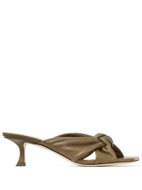 Jimmy Choo Avenue 50mm twist-detail mules