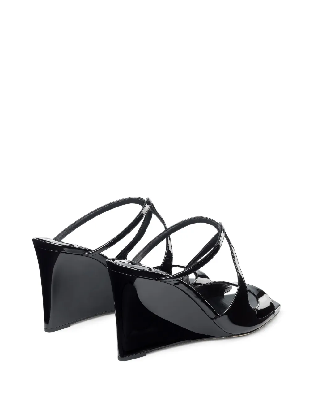 Jimmy Choo Anise Patent Leather Wedge Sandals In Black ModeSens