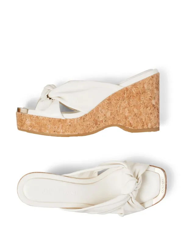 サンダル・ミュール JIMMY CHOO Women Sandals 92962 BING65SAT 91630 WHITE Amazon.com | Jimmy Choo Womens Bing Dressy Leather Wedge