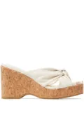 Jimmy Choo 95mm Avenue wedge sandals - White