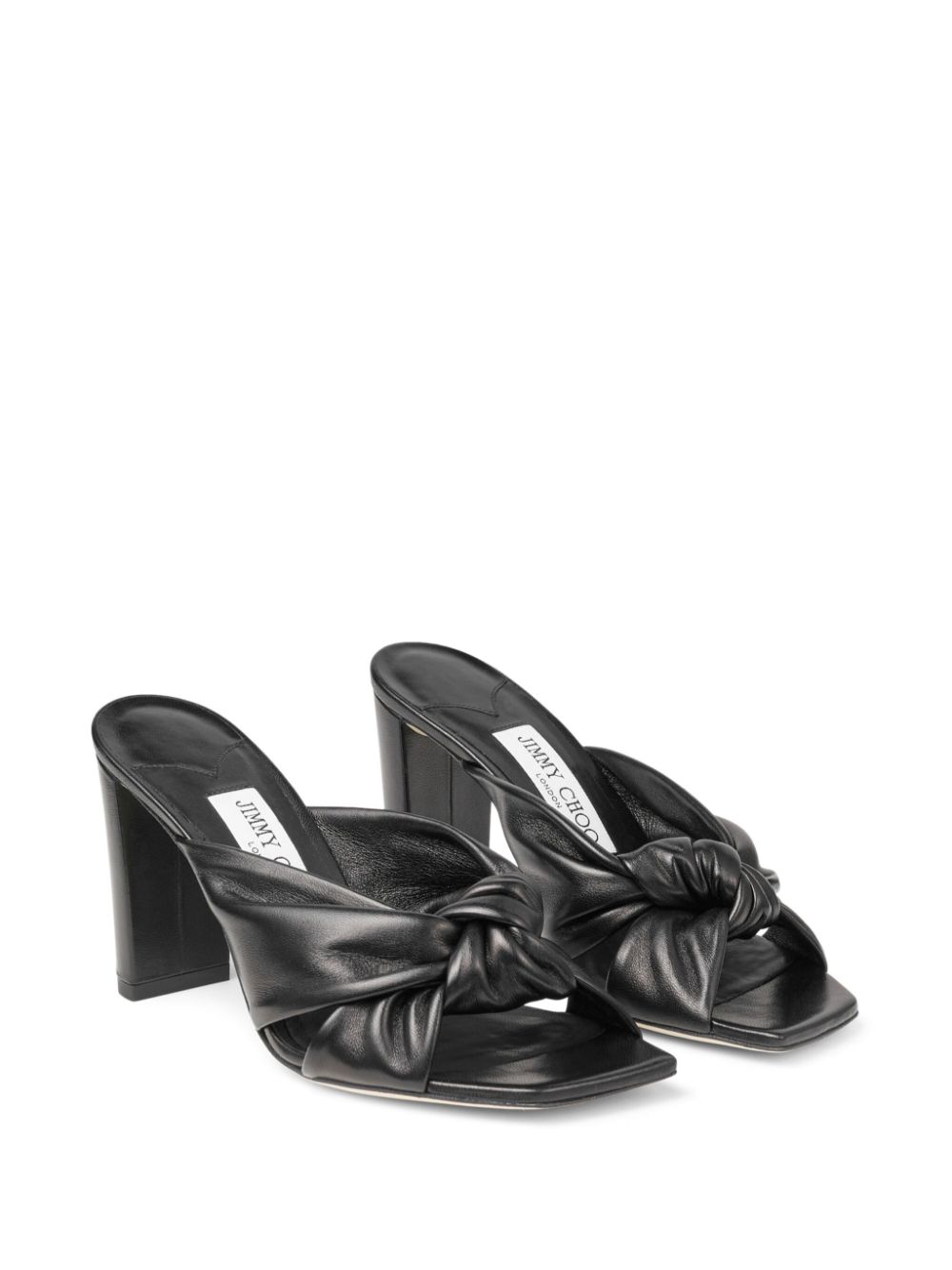 Shop Jimmy Choo Avenue 85mm Leather Sandals In Black