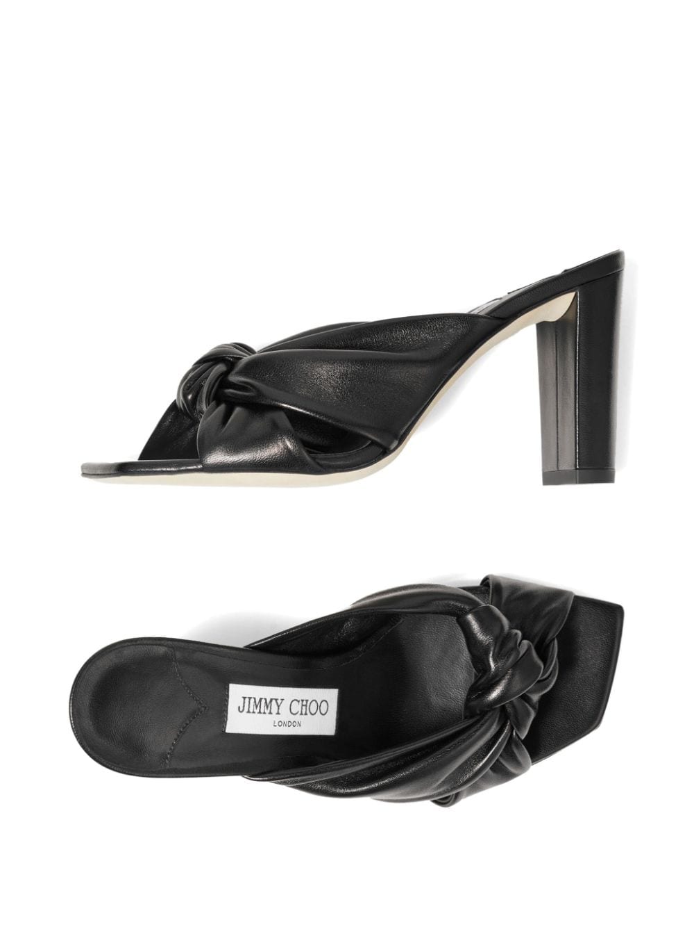 Shop Jimmy Choo Avenue 85mm Leather Sandals In Black
