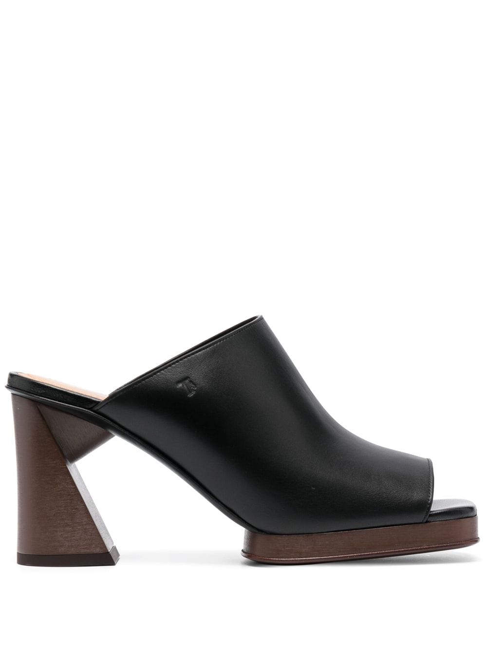 Tod's Platform 95mm Leather Mules In Black