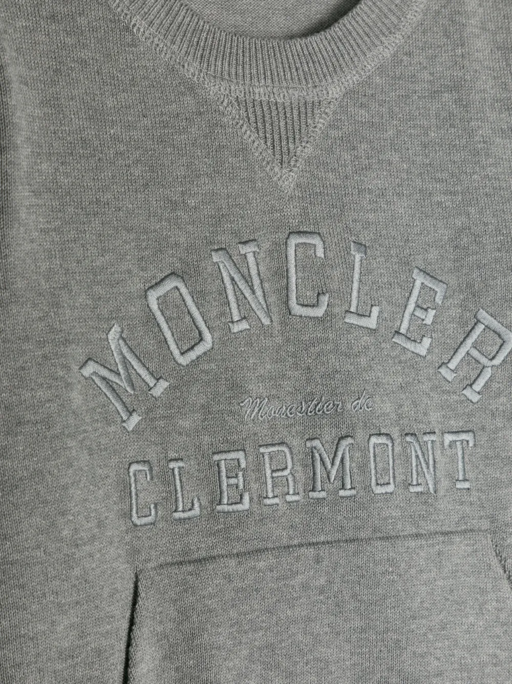  Moncler Enfant Logo-embroidered Cotton Sweatshirt - Grey 