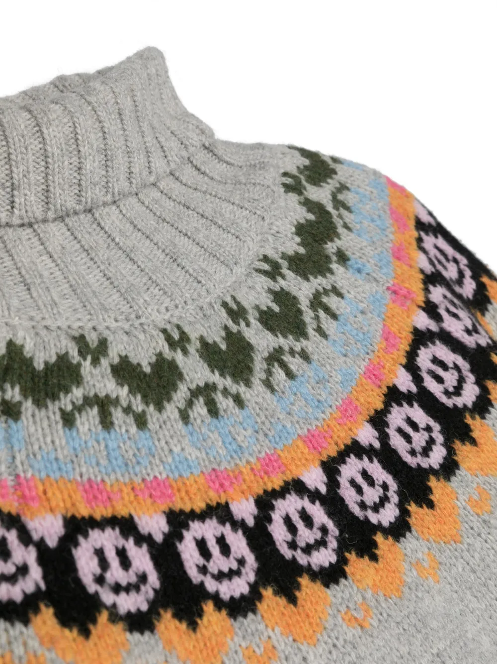 Molo Gimla Intarsia Roll-neck Jumper In Grey