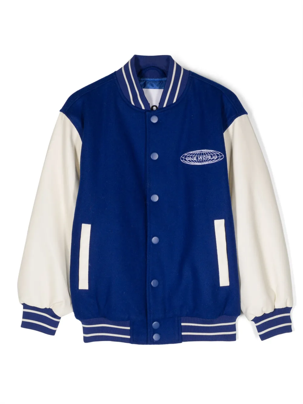 Molo Kids' Hani Motif-embroidered Bomber Jacket In Blue