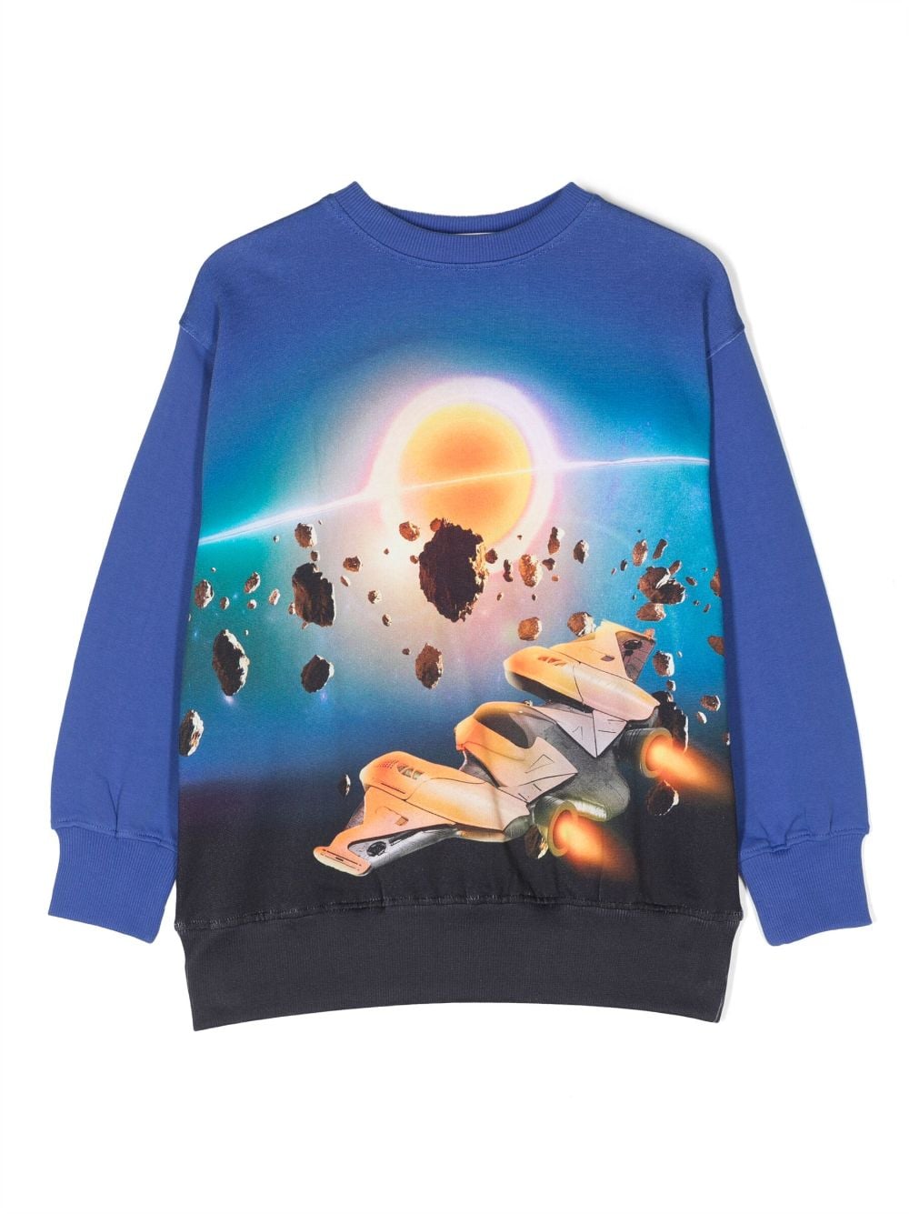 Molo Kids' Mattis Graphic-print Sweatshirt In Blue