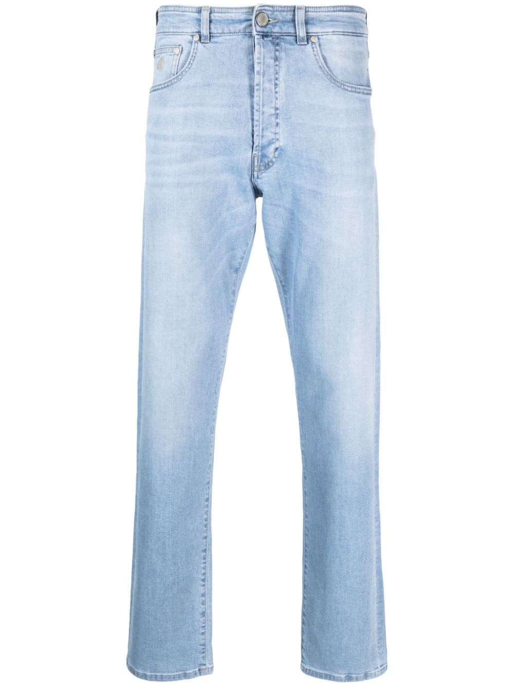 straight-leg cotton-blend jeans