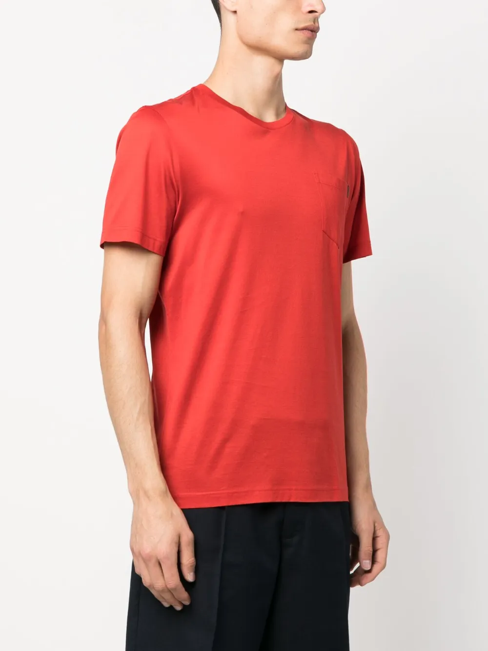 Moorer Satin crewneck Cotton Tshirt Farfetch