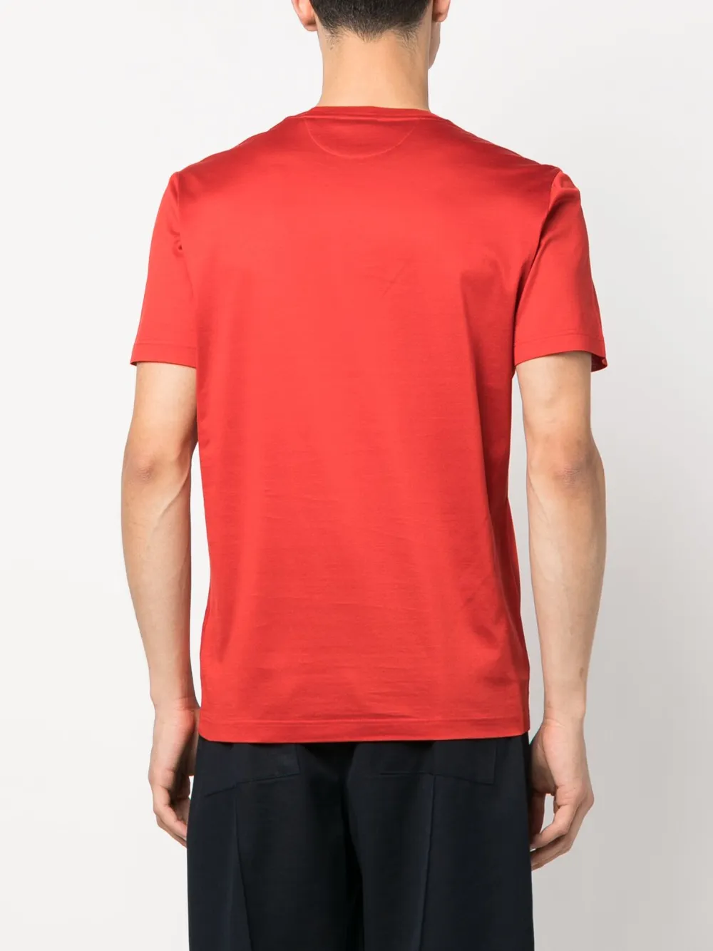 Moorer Satin crewneck Cotton Tshirt Farfetch