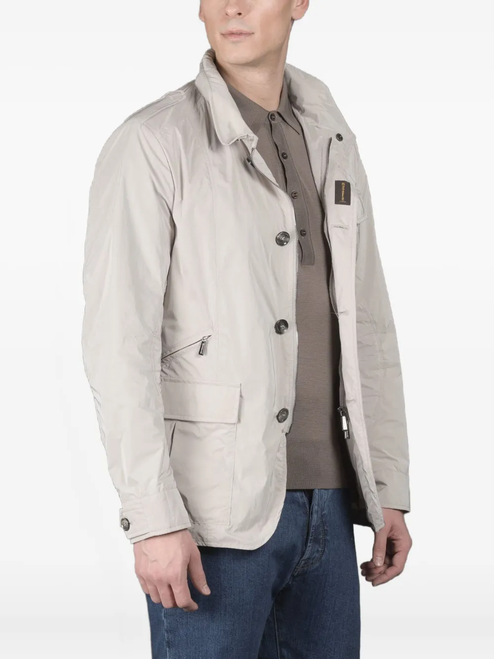 Moorer Porto Buttoned-up Jacket In Neutral