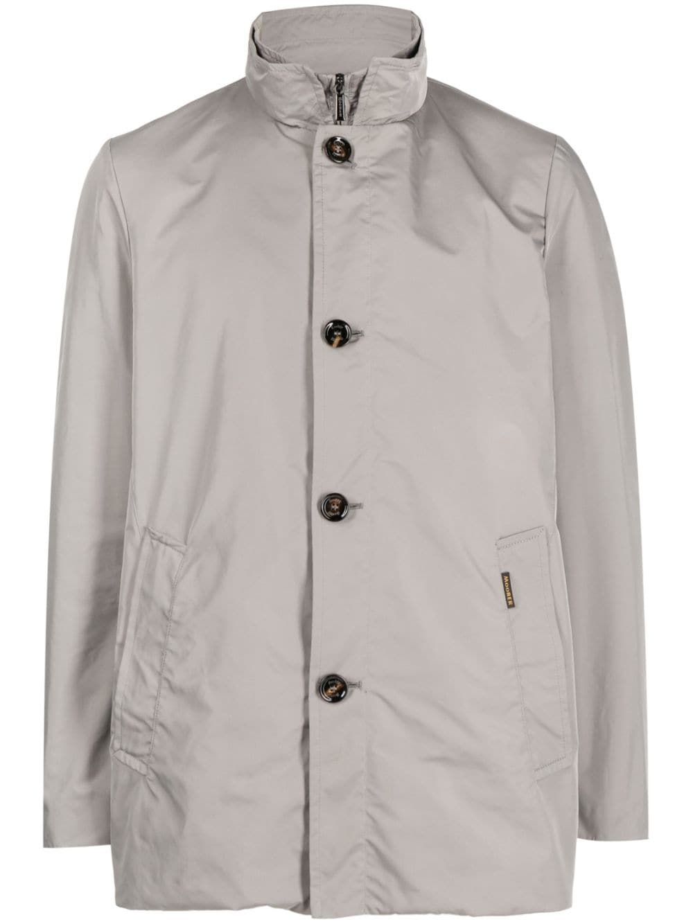 Shop Moorer Funnel-neck Padded Jacket In Grey