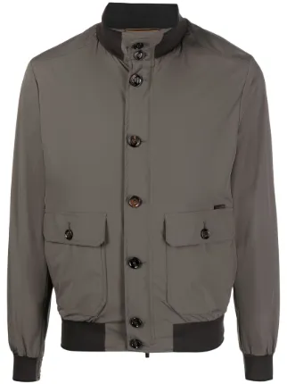 Moorer button up Bomber Jacket Brown FARFETCH HK