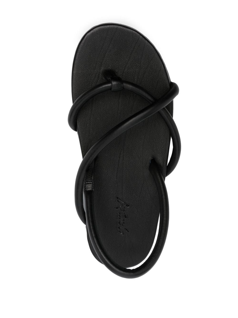 Shop Marsèll Slingback Leather Sandals In Black