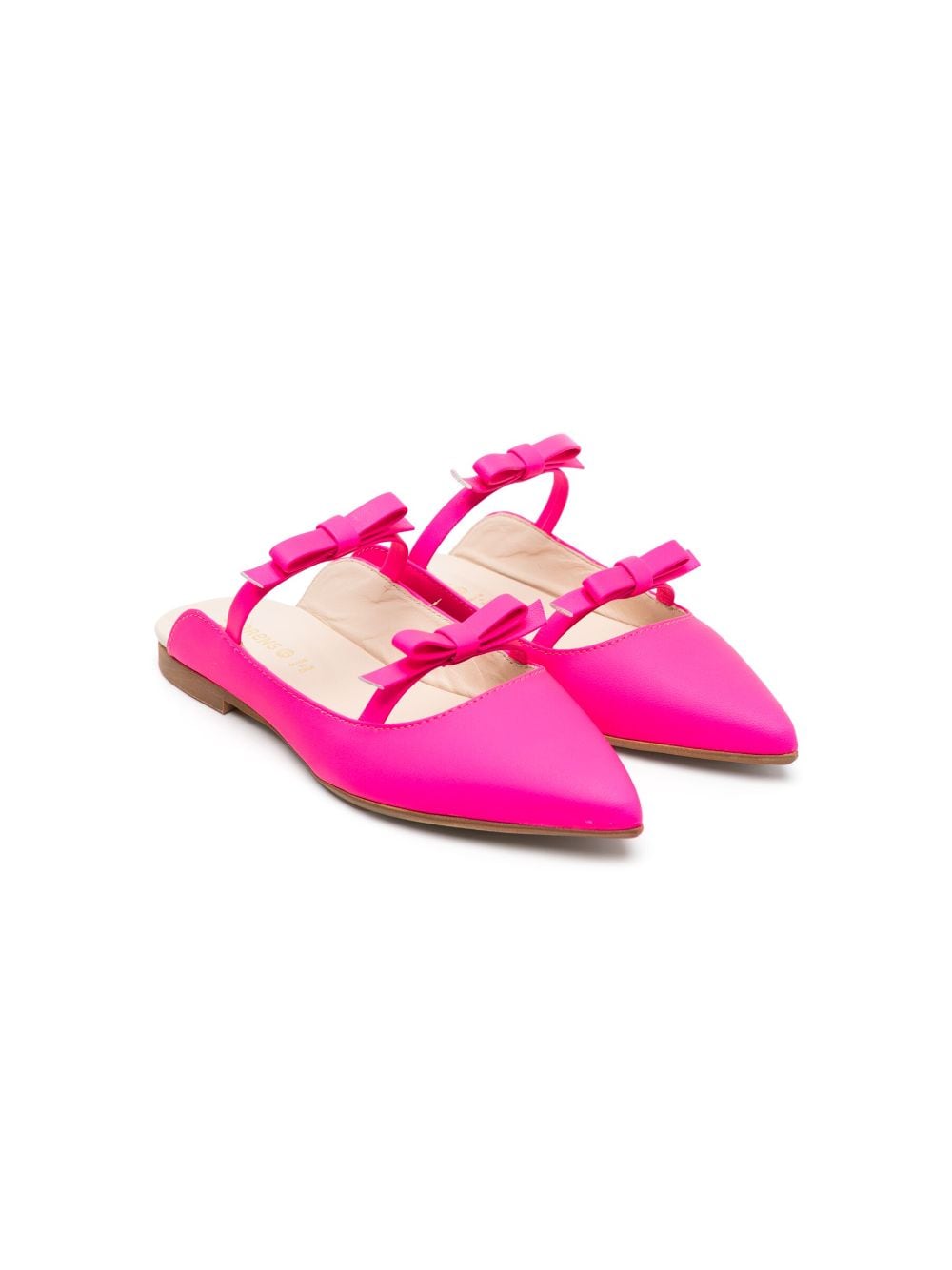Florens Kids' Bow-detailing Pointed-toe Ballerinas In Pink