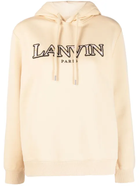 Lanvin logo-embroidered cotton hoodie