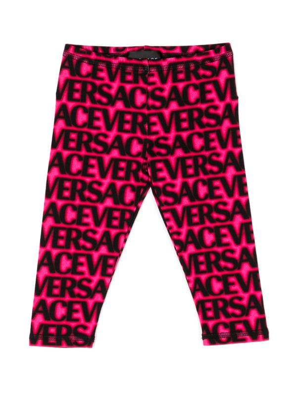 Logo printed leggings in pink - Versace