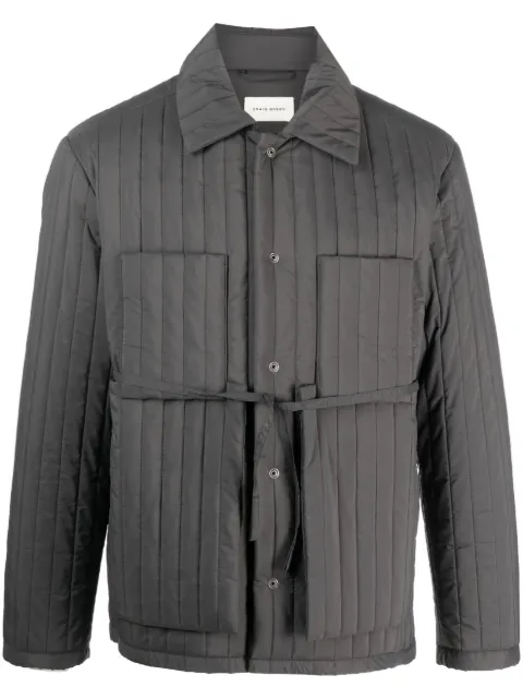 tied-waist quilted jacket
