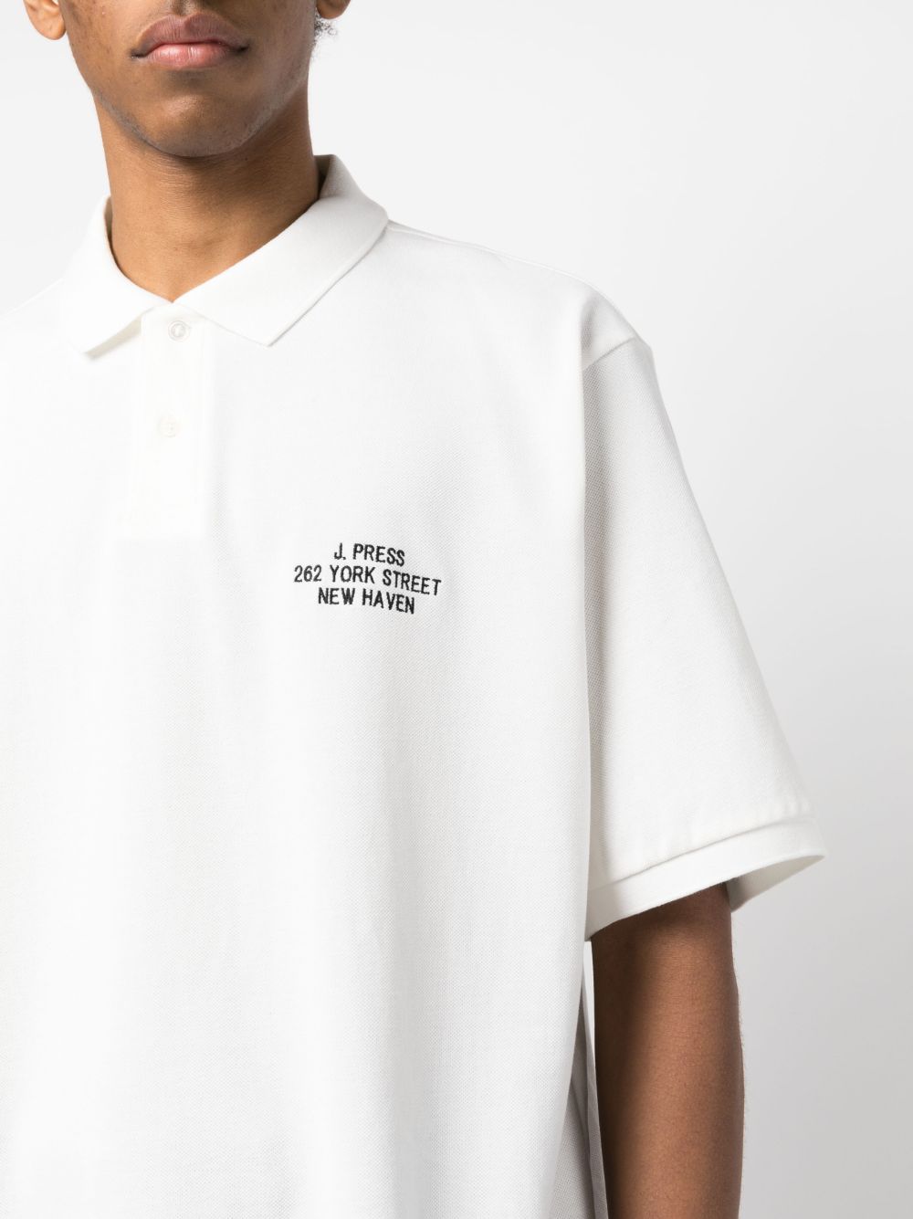 J.PRESS logo-embroidery Cotton Polo Shirt - Farfetch