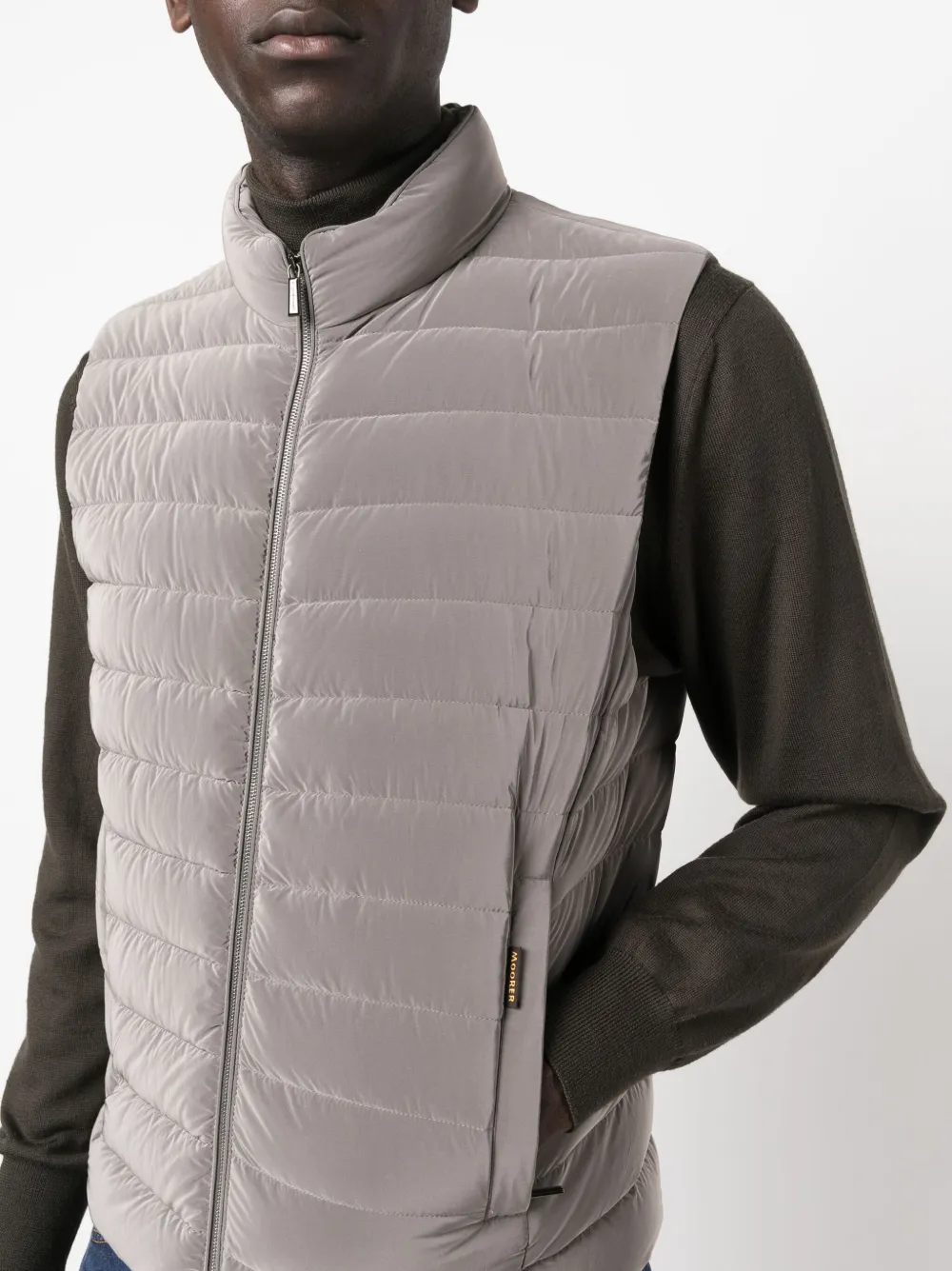 Reflective-Effect Zip-Up Gilet