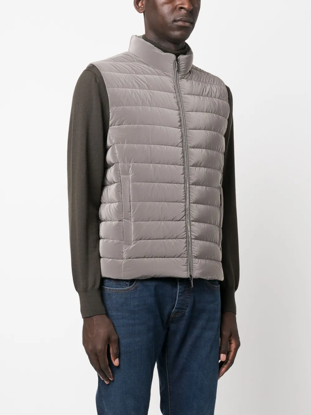 Reflective-Effect Zip-Up Gilet