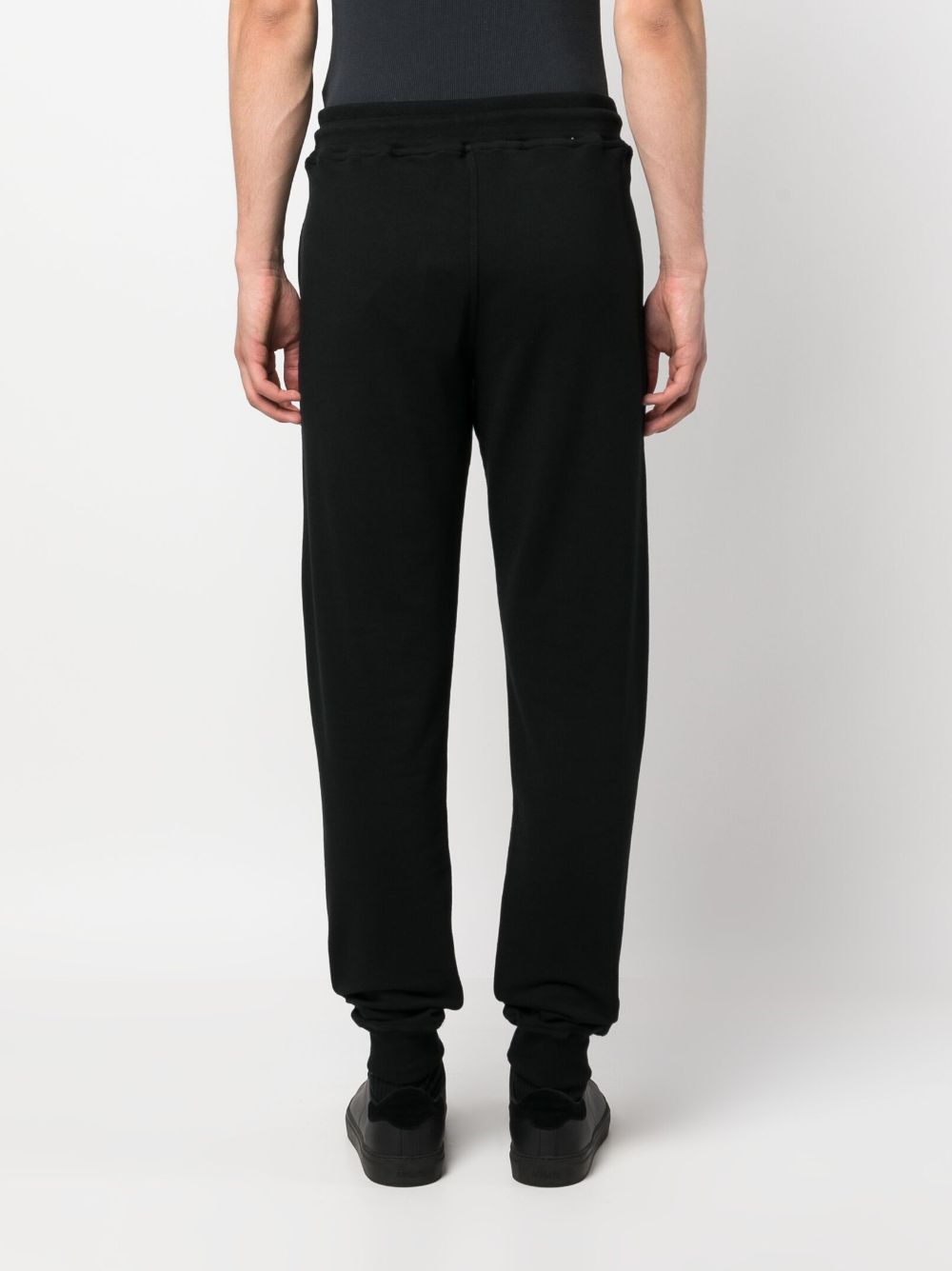 Shop Moorer Drawstring Cotton Track Pants In Black
