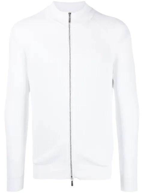 Moorer sudadera de canalé con cierre