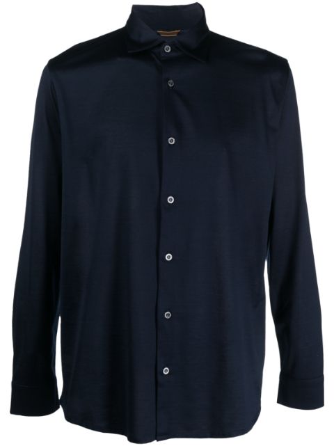 Moorer long-sleeve satin cotton shirt 