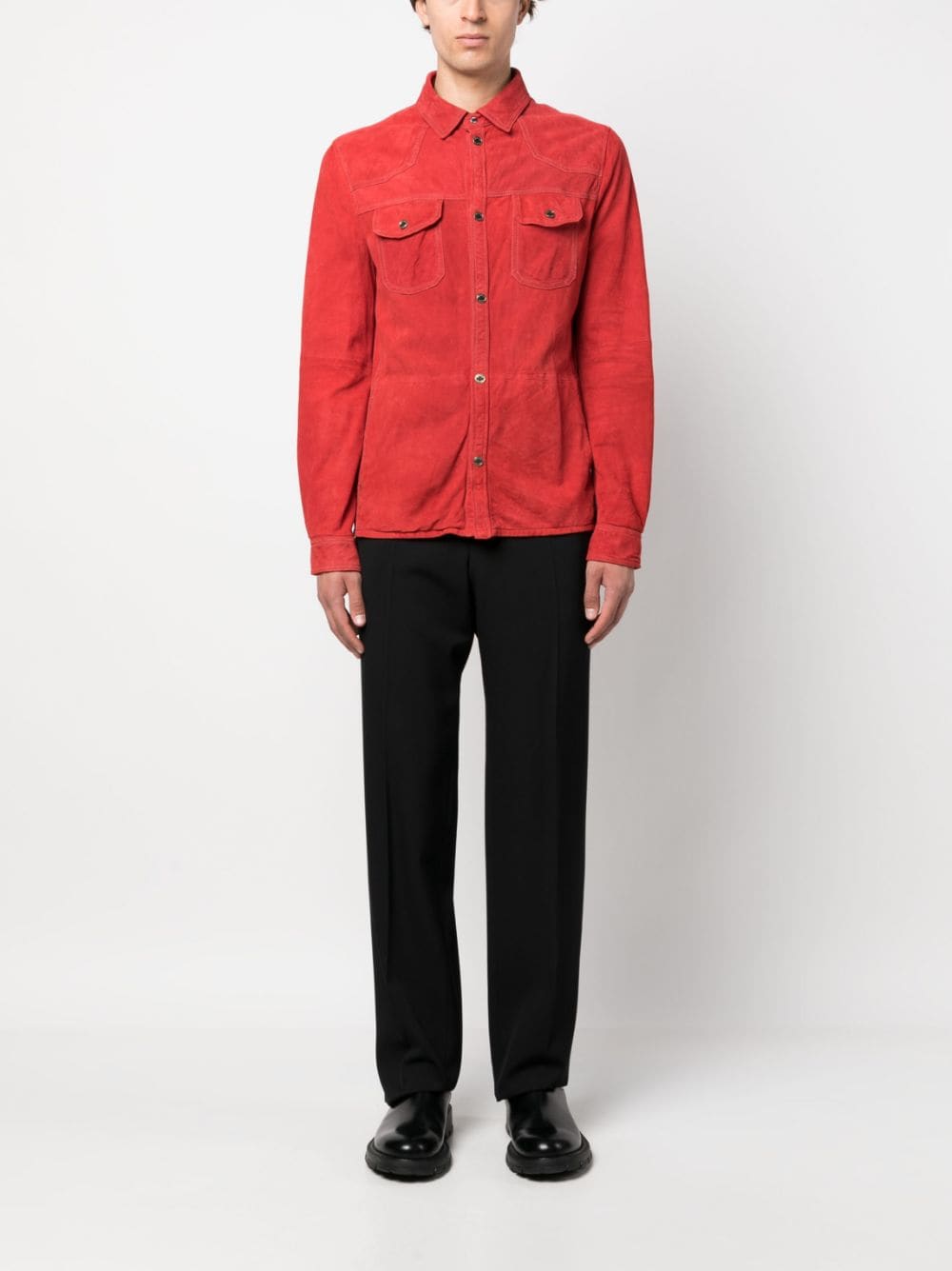 Moorer Button-up shirtjack - Rood