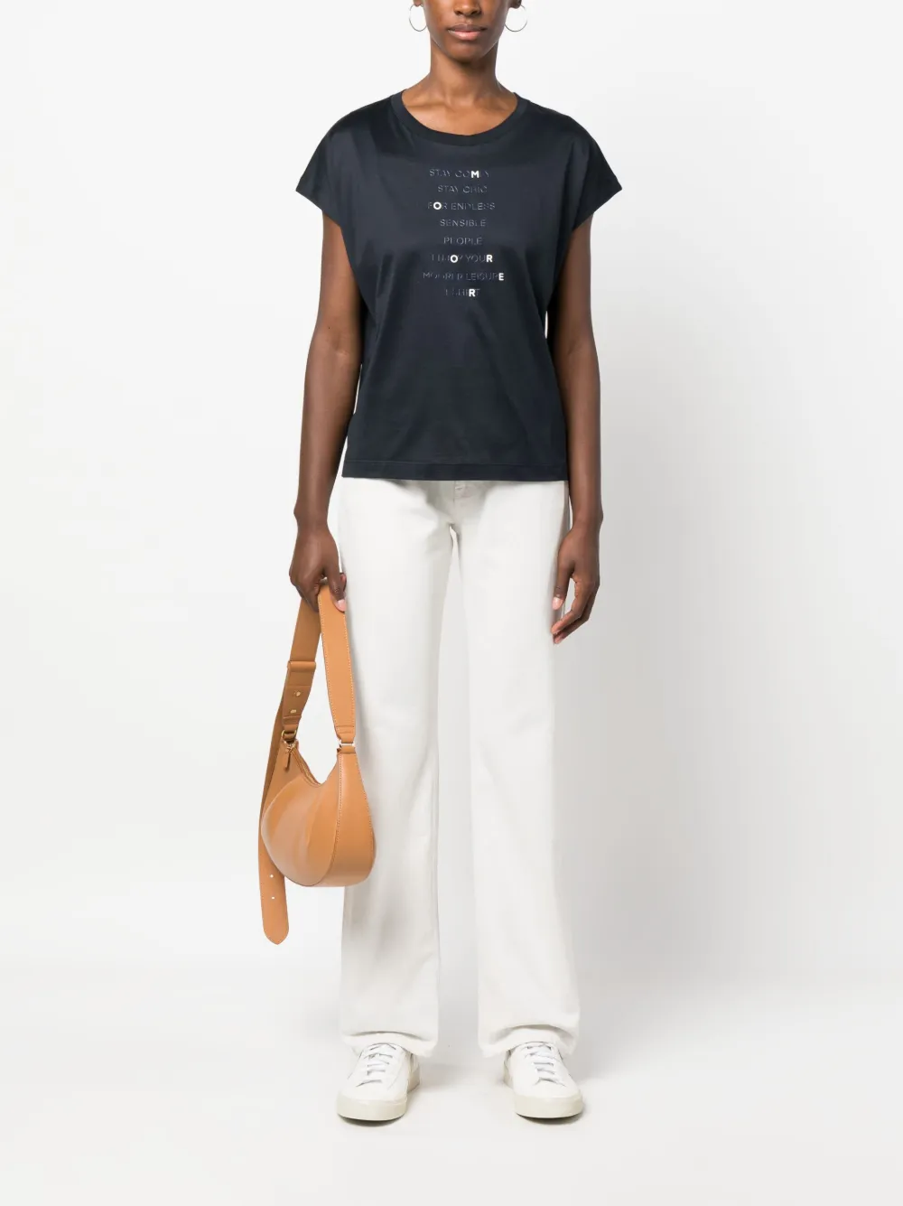 Moorer graphic-print cotton T-shirt - Blauw