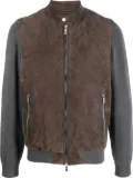 Moorer Mendini-URP suede bomber jacket - Brown