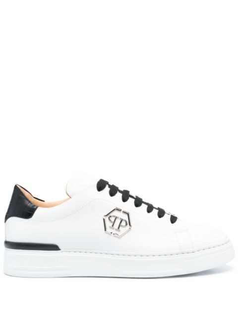 Philipp Plein logo-plaque low-top leather sneakers Men